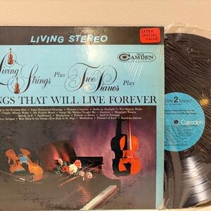 Vintage Living Strings Plus Two Pianos "Songs That Will Live Forever" RCA Vinyl